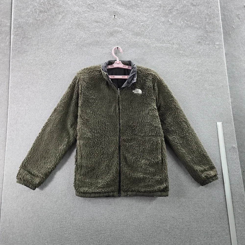 The North Face Boys Jacket XXL (18/20) Green Embroidered Camouflage READ